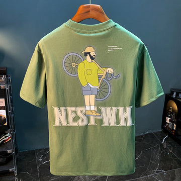 T-shirt Men's Trendy Printed Literary Youth